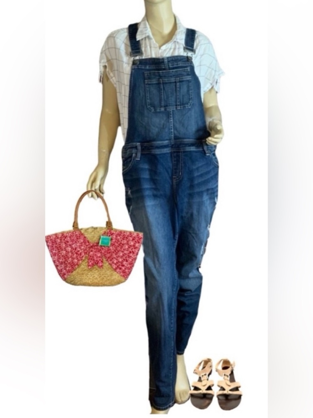 TORRID DISTRESSED DENIM OVERALLS (18)